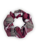 Plaid scrunchie, ClassExceed school uniform plaid, Back to school, handmade school uniform hair accessories (Burgundy light gray White Plaid54)