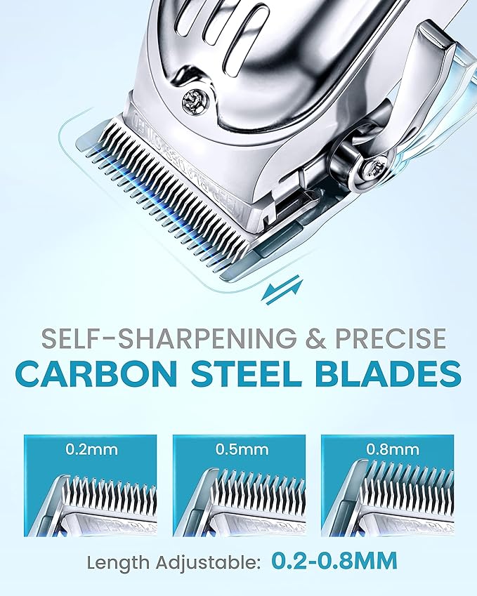 Professional Cordless Hair Clippers for Men, Trimmers Set and Barber Clippers for Haircut, Beard Trimmer Kit with LCD Display, Grooming Set, Rechargeable Hair Cutting Machine for Family