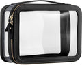 Large Clear Makeup Bag for Women, Portable Travel Makeup Bag Organizer Waterproof Toiletry Bag Cute Makeup Bags Cosmetic Bag Makeup Pouch, Black