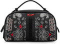 Montana West Wrangler Makeup Bag for Women Small Cosmetic Toiletry Bags Western Paisley Make Up Pouch Durable Cute Travel Purse, Black