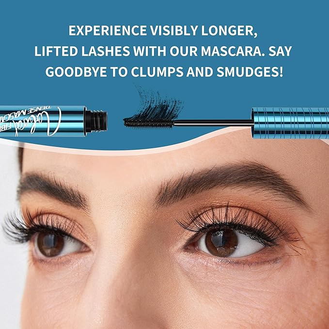 Volumizing Mascara for Older Women 60 Plus - Lengthening & Thickening Formula, Smudge-Proof, Clump-Free, Waterproof Mascara for Thin Lashes, Ultra-Defining Lash Lift for Mature Eyes (Black, 1)