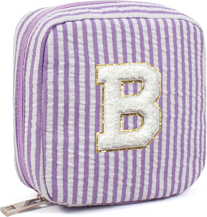 LETGO Bridesmaid Gifts for Women - Cute Purple Makeup Bag for Women Friends | Make Up Cosmetic Travel Toiletry Bag for Bride Maid Matron of Honor Bridal Shower Personalized Bachelorette Gift