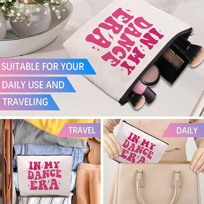 Dancer Gifts Makeup Cosmetic Bag, In My Dance Era Gifts for Dancers Women, Dance Team Coach Teacher Gifts, Birthday Gifts Dance Bag Stuff for Women