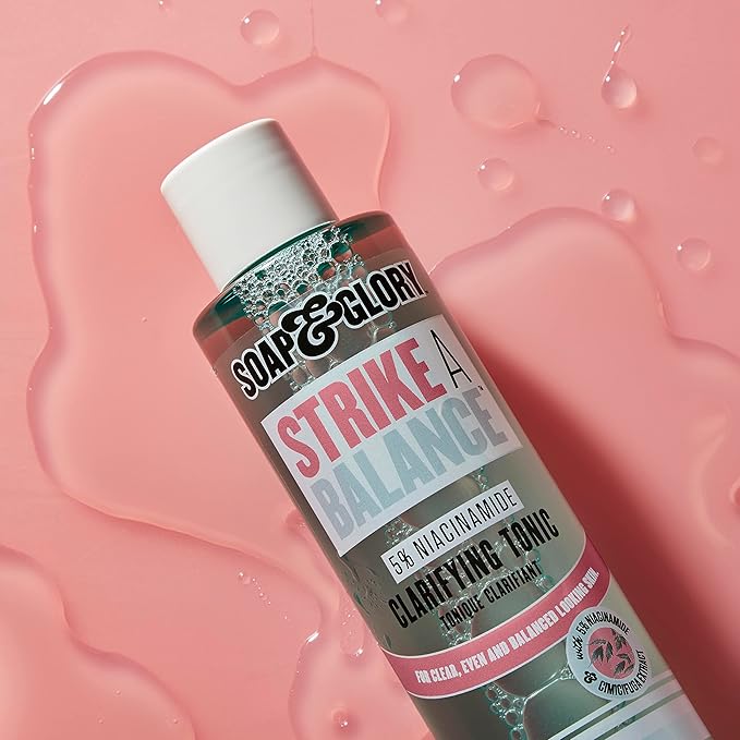 Soap & Glory Strike A Balance Niacinamide Clarifying Skin Toner - Facial Toner for Rebalanced & Refreshed Skin - 5% Niacinamide Toner with Cimicifuga Root - Exfoliating Face Toner (200ml)