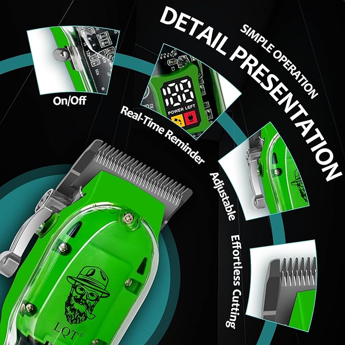 Professional Hair Clippers for Men, Cordless Rechargeable Beard Trimmer & Haircut Kit, Powerful Grooming Tool - Ideal Christmas, Father's Day Gift for Dad, Men