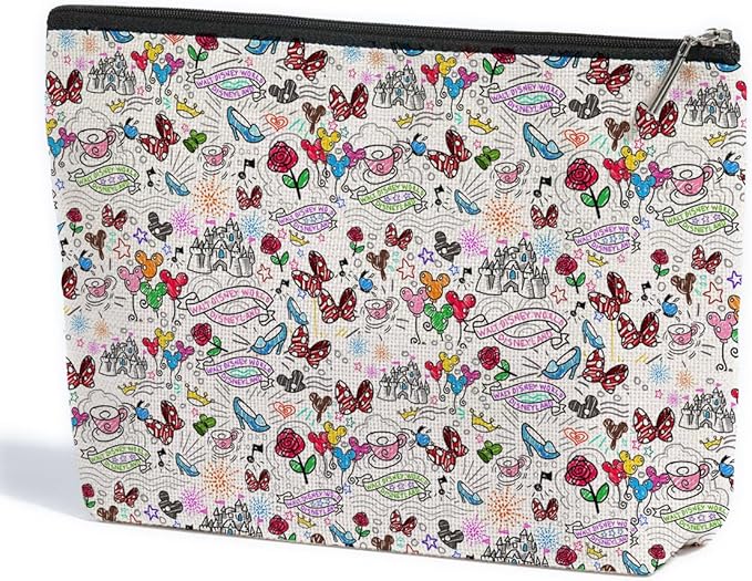 Cute Mouse Cartoon Themed Magic Makeup Bag - Graduation, Nurse, Mother's Day, Birthday Gift for Women, Movie Lovers, Girls, Best Friend, Niece - Animal Lovers Cosmetic Bag