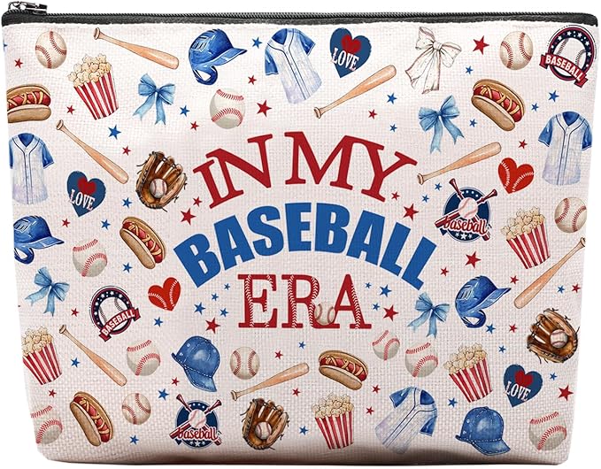 Baseball Gifts Makeup Bag for Women Birthday Gift for Baseball Lovers Baseballs Fans Merch Cosmetic Bag Pouch