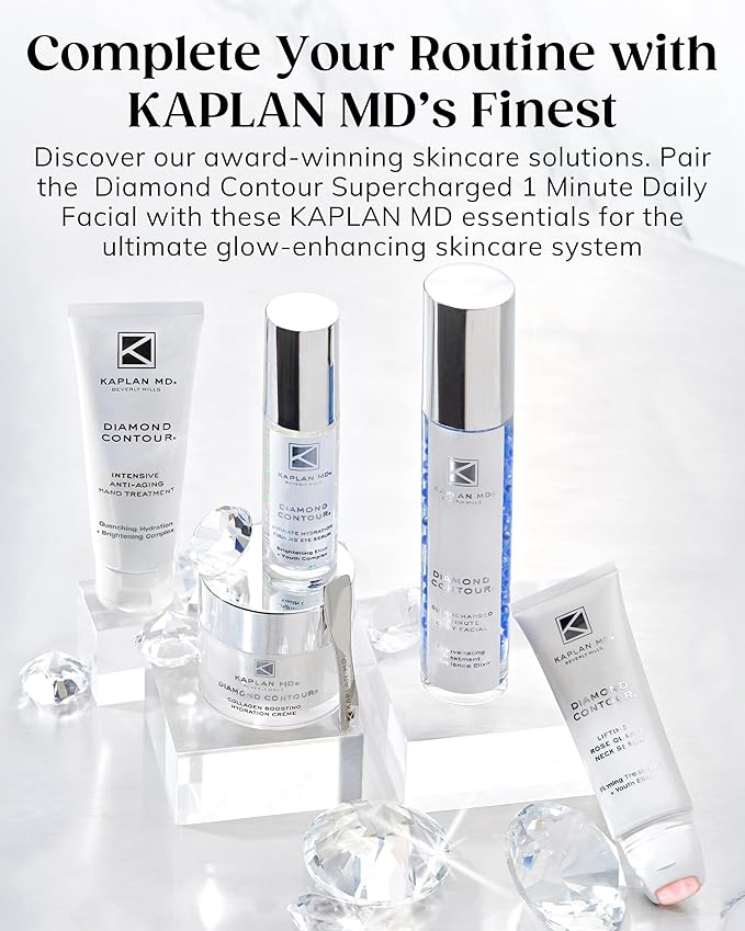 KAPLAN MD Diamond Contour Supercharged 1 Minute Daily Facial - Anti-Aging Serum for Face with Exfoliating Crushed Diamonds & Fruit Enzymes - Radiant & Smooth Skin for Women of All Ages - 6.0 fl oz