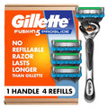 Gillette Fusion ProGlide Razor for Men, Handle + 4 Blade Refills, Holiday Gifts for Men