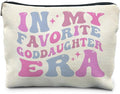 Goddaughter Gifts Makeup Bag, Goddaughter Gifts from Godmother Cosmetic Bags for Women, Gifts for Goddaughter Makeup Pouch Zipper Pouch
