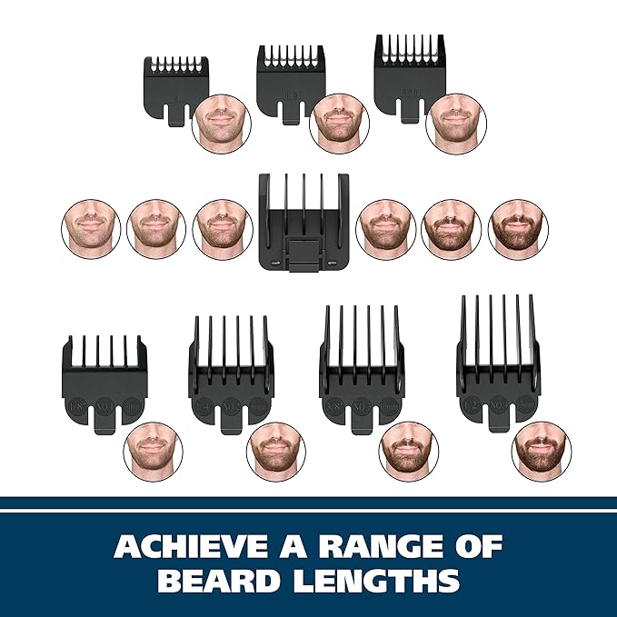 Wahl Groomsman Rechargeable Beard Trimmer kit for Mustaches, Nose Hair, and Light Detailing and Grooming with Bonus Wet/Dry Battery Nose Trimmer – Model 5622v