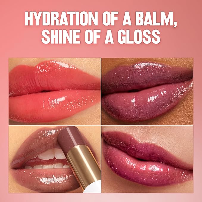 REVLON Super Lustrous Glass Shine Balm, Hydrating Tinted Lipstick, Sheer, Glossy Shiny Finish, 001 Sparkling Quartz, 0.11 oz