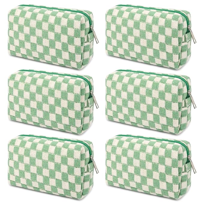 SOIDRAM Makeup Bag Preppy Cosmetic Bag Bulk Makeup Pouch Personalize Travel Toiletry Bag Organizer Cute DIY Makeup Brushes Storage Bag for Women
