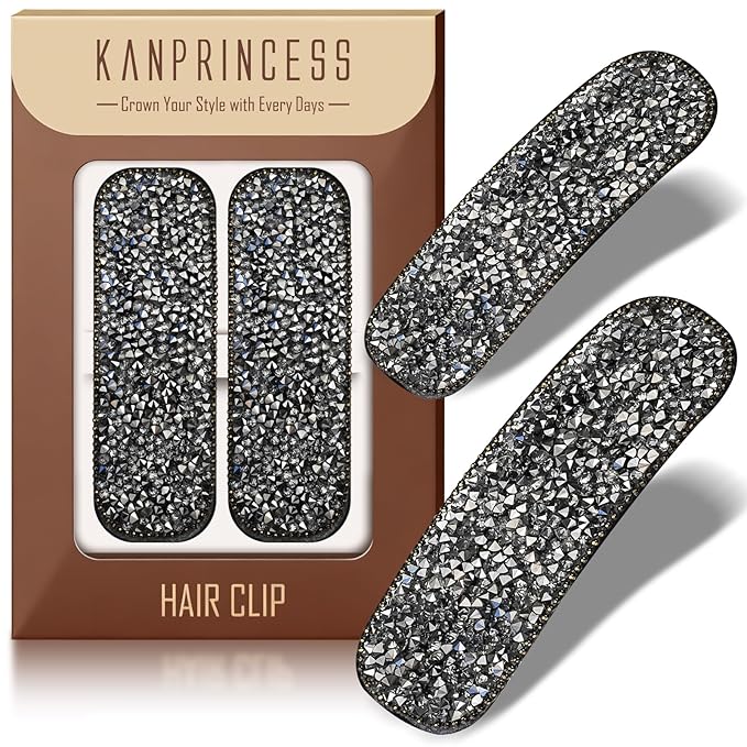 Rhinestone and Crystal Hair Clips 2-Pack, Sparkly Barrettes & Elegant Bling Accessories for Women & Girls(Set18)