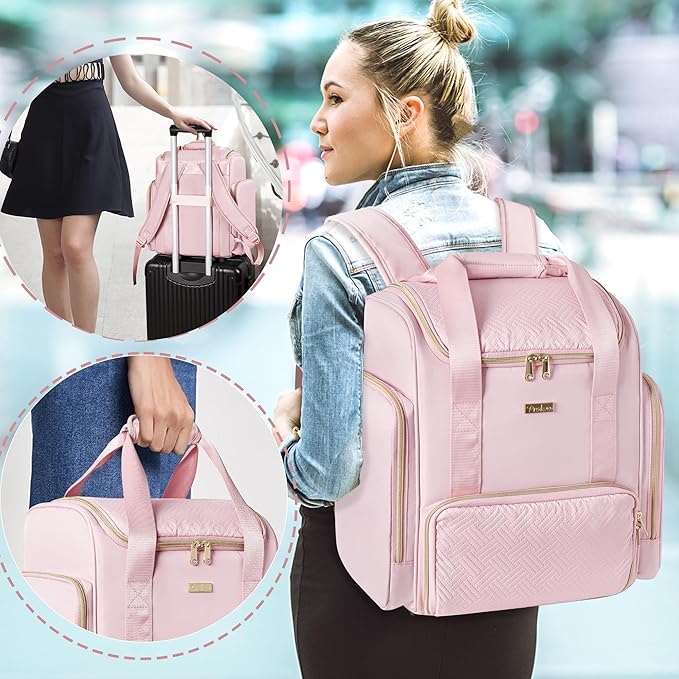 Large Makeup Backpack with 3 Clear Makeup Bags, Double Layers Professional Makeup Travel Case with Brushes Storage Section for Makeup Artists