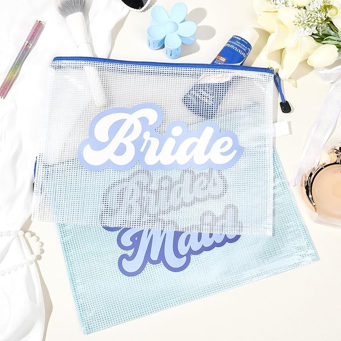 SOIDRAM 6PCS Bridesmaid Makeup Bag Clear Zippered Bag Bridesmaid Proposal Gifts Cosmetic Pouch for Wedding Party Favors Bachelorette Party Decorations Toiletry Organizer Bag Cosmetic Case Gift