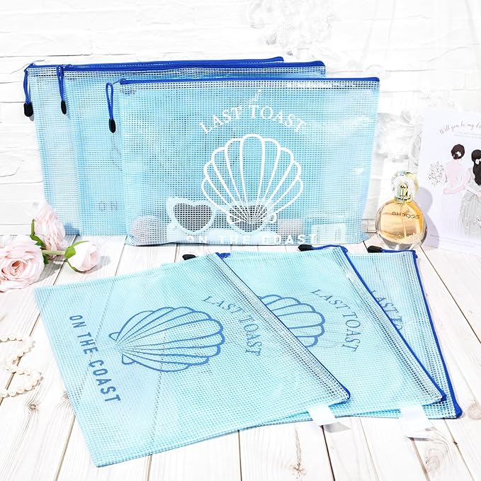SOIDRAM 6PCS Bridesmaid Makeup Bag Clear Zippered Bag Bridesmaid Proposal Gifts Cosmetic Pouch for Wedding Party Favors Bachelorette Party Decorations Toiletry Organizer Bag Cosmetic Case Gift