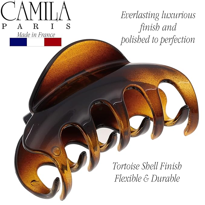 Camila Paris CP2369 French Hair Clip for Women for Thick Hair for Long Curly Wavy Hair, Large, Girls Hair Claw Clips Jaw Styling Hair Accessories for Women, Strong Hold No Slip Grip, Made in France