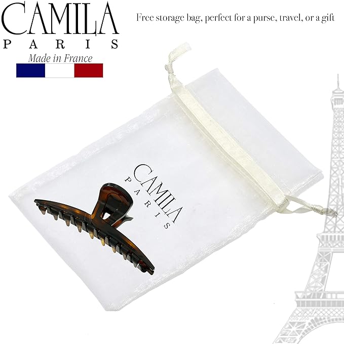 Camila Paris CP2371 French Hair Clip for Women, Narrow, Strong Hold Grip Double Teeth Girls Hair Claw Clips Jaw, Fashion Durable Styling Hair Accessories for Women, Made in France