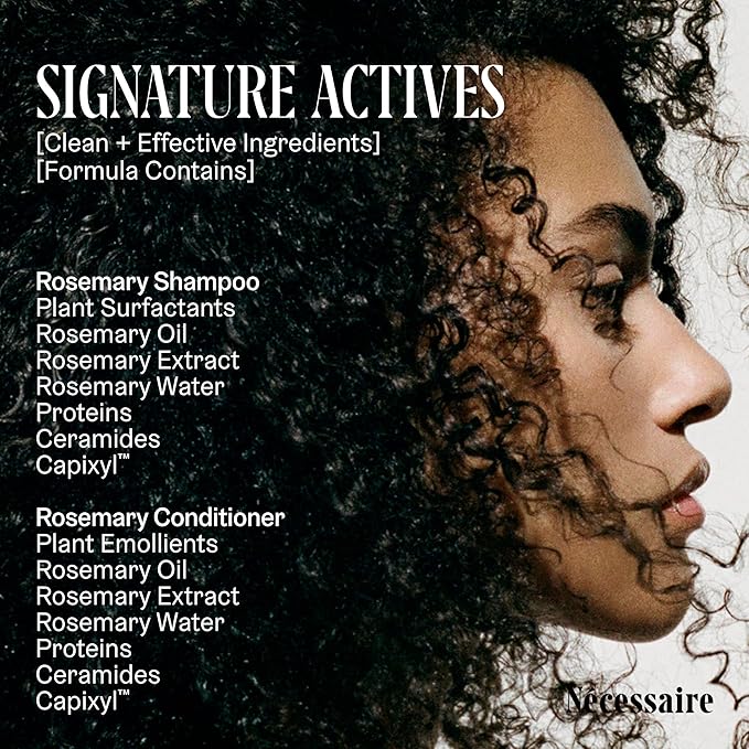 Nécessaire Rosemary Hair Duo | Multi-Protein Strengthening Shampoo + Conditioner For Thinning Hair. For Women + Men. Good For All Hair Types/Textures. Free Of Sulfates. Color-Safe. 250 ml / 8.4 oz