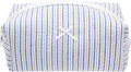 PAZIMIIK Cozy Makeup Bag Small Aesthetic Travel Zipper Cosmetic Pouch for Women Make Up Beauty Accessories Brushes, Stripe Blue Mix