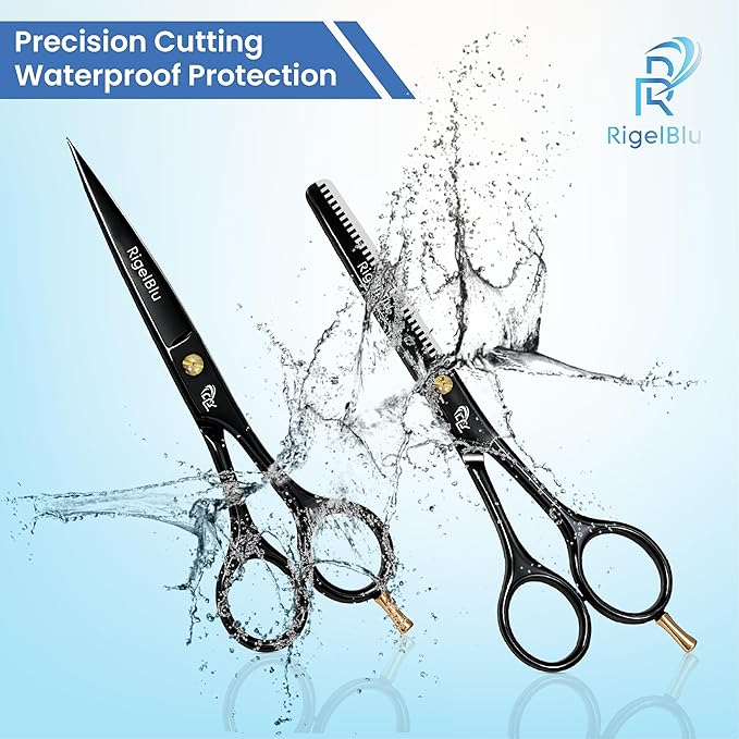 Professional Thinning Hair Cutting Shears & Barber Scissors for Hair Cutting Kit - Ideal for Kids, Men & Women - Premium J2 Japanese Stainless Steel shears for Salon, Home Use - 6.5 Inch
