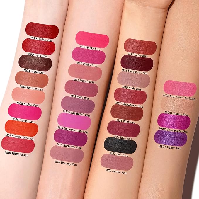 Oulac Matte Liquid Pink Lipstick for Women, Pink Nude Long Lasting Lipstick, Waterproof Lip Stain, No Transfer, Creamy High Pigmented Formula with Vitamin E, Vegan & Cruelty-Free M24
