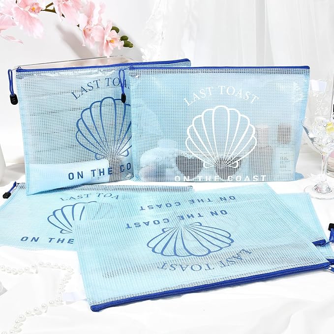 SOIDRAM 6PCS Bridesmaid Makeup Bag Clear Zippered Bag Bridesmaid Proposal Gifts Cosmetic Pouch for Wedding Party Favors Bachelorette Party Decorations Toiletry Organizer Bag Cosmetic Case Gift
