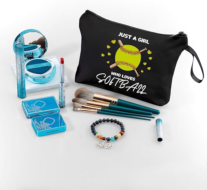 Softball Accessories for Girls Small Treat Makeup Bag Gifts From Sister Softball Birthday Sister Gifts for Girls Women Her Bff Bestie Best Friend Sister