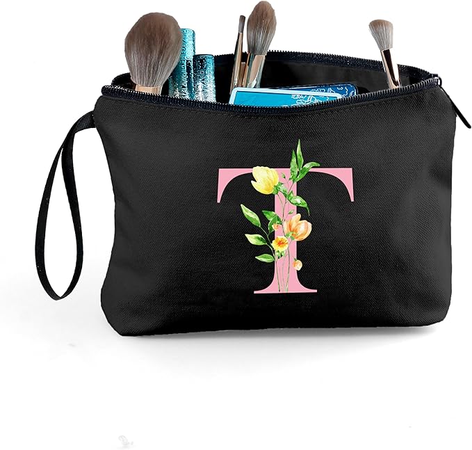 Birthday Maid of Honor Gifts for Women Her Mom Team Teacher Friend Bridesmaid Bride Personalized Makeup Cosmetic Bag with Mirror Valentines Mothers Day Christmas Graduation T