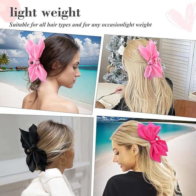 Bow Claw Clips Hair Clips Big Hair Bows for Women Butterfly Styling Large Hair Clips for Thick Hair for Girls Hair Accessories for Teen 3PC