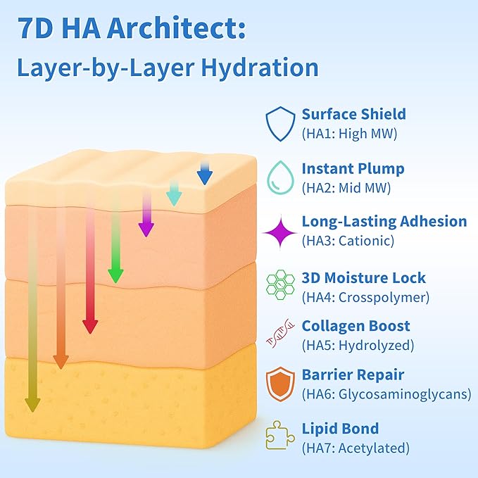 Ultra Hydrating Serum, 7D Deep Dive 3% Hyaluronic Acid Serum with 72-Hour Multi-Layer Lock and Recyclable Vials, Only HA + Solvent, Suitable for All Skin Types, 1.2ml x 30