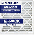 Filter King 12x12x2 Air Filter | 12-PACK | MERV 8 HVAC Pleated A/C Furnace by FilterKing