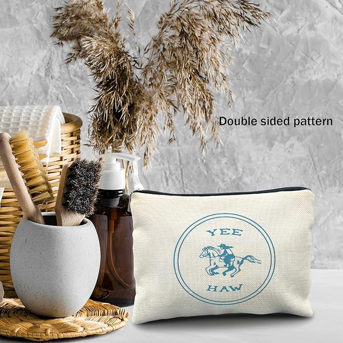 Yee Haw Cowgirl Makeup Bag - Perfect for Women's Western Gifts