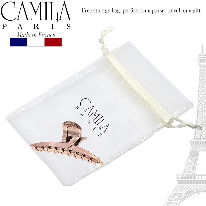 Camila Paris CP2597 French Hair Clip for Women, Narrow, Strong Hold Grip Double Teeth Girls Hair Claw Clips Jaw, Fashion Durable Styling Hair Accessories for Women, Made in France