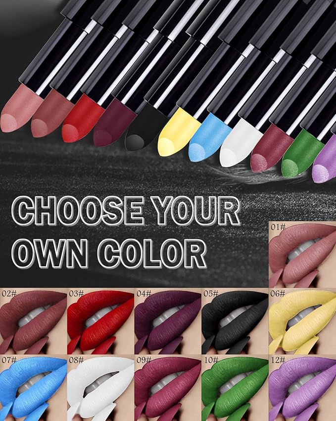 Yellow Lipsticks,Long Lasting Lipstick,Hydrating Matte Velvet Lip Stick,Intense Lip Color Non Stick Waterproof&Smudge Proof Lipstick,Facial Beauty Lipsticks Make up for Halloween Party,Stage Makeup-06