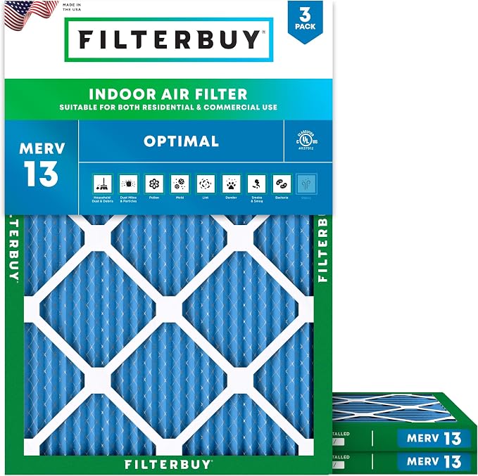Filterbuy 20x23x1 Air Filter MERV 13 Optimal Smoke & Allergy Defense, by Filterbuy