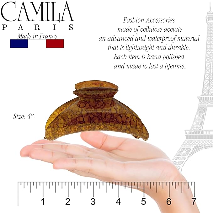 Camila Paris MP925 French Hair Clip for Women Thick Hair for Long Curly Wavy Hair, Girls Hair Claw Clips Jaw, Durable Styling Big Claw Clip for Thick Hair, Strong Hold No Slip Grip, Made in France