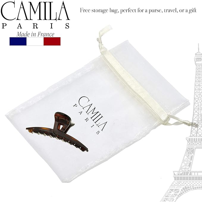 Camila Paris CP2623 French Hair Clip for Women, Narrow, Strong Hold Grip Double Teeth Girls Hair Claw Clips Jaw, Fashion Durable Styling Hair Accessories for Women, Made in France