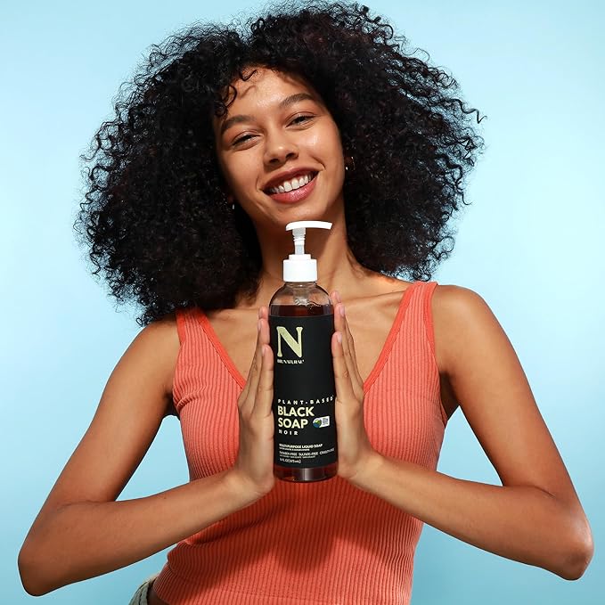 Dr. Natural Multi-Purpose Black Liquid Soap - Natural West African Body Wash - Gentle Hand Soap and Body Soap - Deep Moisturizer, Fights Acne - 16 oz