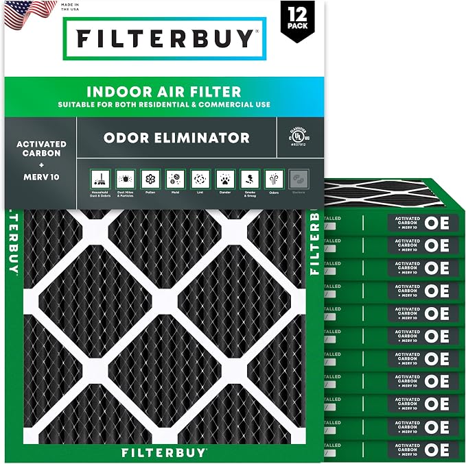 Filterbuy 15x20x1 Air Filter MERV 10 Odor & Allergy Defense by Filterbuy