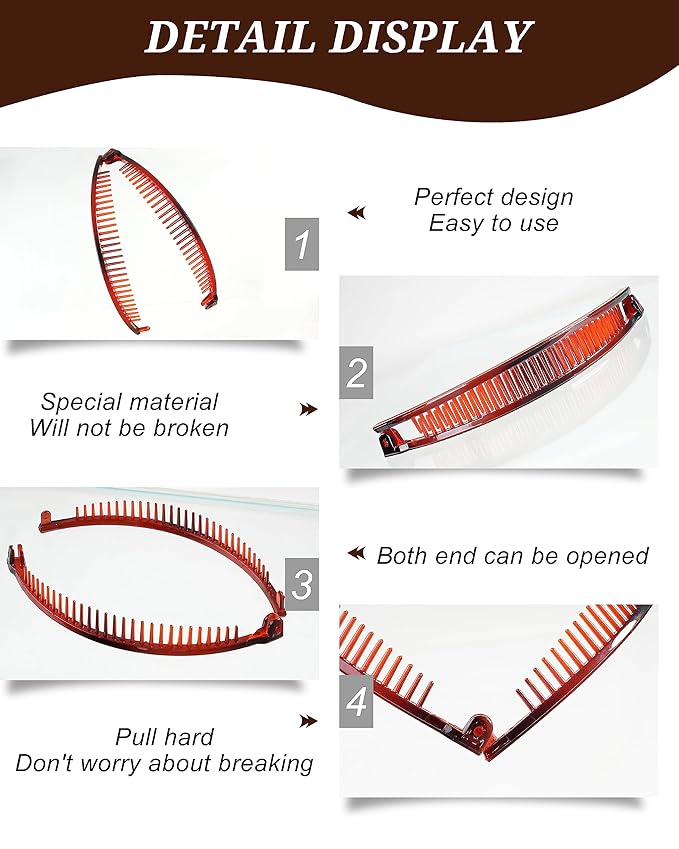 12 Pieces Banana Clip, Classic Clincher Combs for Women, 90s Banana Clips Styling Hair Accessories, Vintage Grip Comb for Fishtail Hair Fish Shape Ponytail Holder