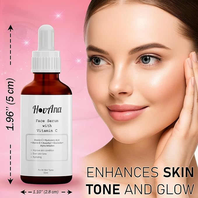 Vitamin C Serum for Face – Brightening, Dark Spot Corrector with Hyaluronic Acid & Vitamin E, Anti-Aging, Glowing Skin Facial Serum, 50ml