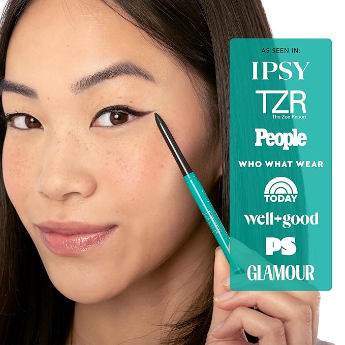 Thrive Causemetics Infinity Waterproof Eyeliner Pencil, Built In Sharpener & Smudge Tip, Long Lasting, Smudge Proof, Hyaluronic Acid & Shea Butter, Vegan, Cruelty Free, Nalie (Chocolate Brown Shimmer)