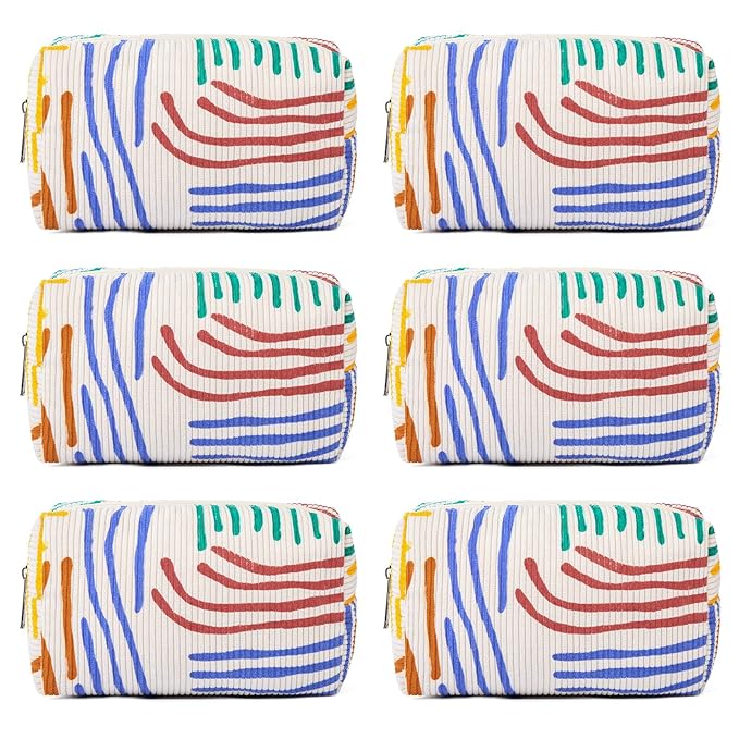 SOIDRAM Makeup Bag Preppy Cosmetic Bag Bulk Makeup Pouch Personalize Travel Toiletry Bag Organizer Cute DIY Makeup Brushes Storage Bag for Women