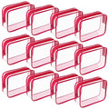 Weewooday 12 Pieces Clear Makeup Bags Cosmetic Storage Bags PVC Zipper Pouches Travel Waterproof Makeup Plastic Case for Women Organizing Toiletries Traveling Bathroom