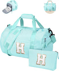 Gift for Cheerleader Girl, Girls Travel Duffle Bag, Kids Initial Overnight Bags with Shoe Compartment, Personalized Weekend Bag with Cosmetic Pouch, Sweet 16 Gifts (Letter H)