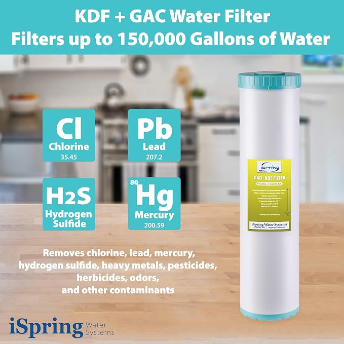 iSpring F3WGB32BKS 3-Stage Whole House Water Filter Set, 4.5” x 20” Sediment - Image 4