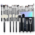 Jessup Makeup Brushes Set Professional 35pcs Premium Synthetic Labeled Make up Brush for Foundation Eyeshadow Concealer Contour Eyeliner Blush Powder and Eyebrow, Cruelty-Free, Black T342