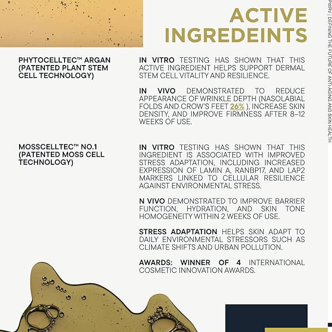 The New Skin Care by PowerV | Plant Stem Cells | Astaxanthin + Beta-Glucan Anti-Aging Barrier Serum with Ceramides and Squalane, Fragrance-Free, Hydrating, for Sensitive & All Skin Types 30 ML